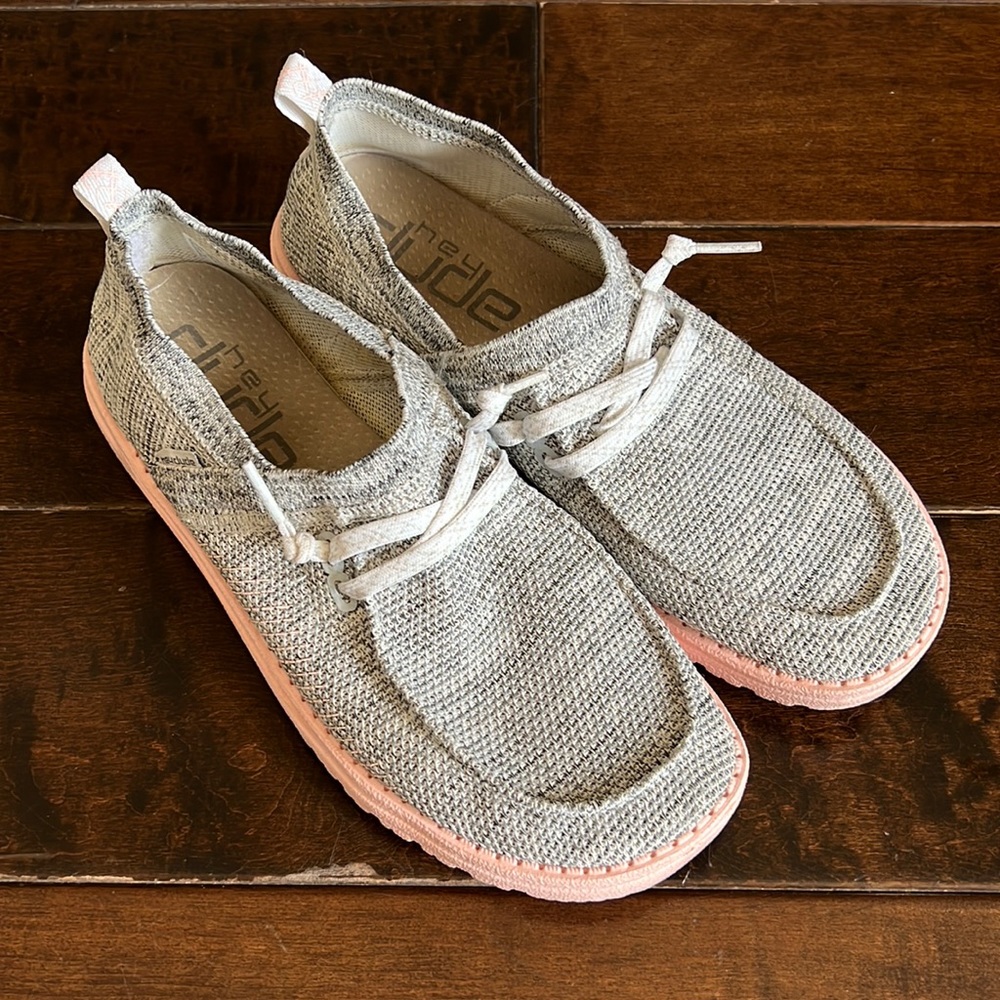 Grey & Pink Hey Dudes